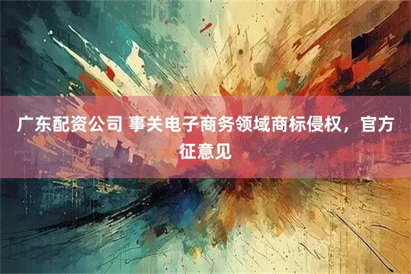 广东配资公司 事关电子商务领域商标侵权,官方征意见